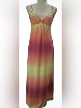 XHILARATION maxi dress nightgown sunset colors yellow orange pink ombré size XL